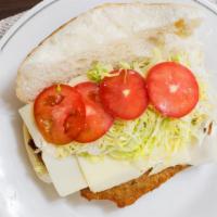 Chicken Club Sandwich (Roll) · Includes Chicken Cutlet, lettuce & Tomatoes.