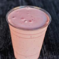 Strawberry Milkshake · Strawberry milkshake made with real strawberries.