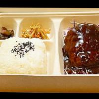 Hamburg Steak (Mixed Beef & Pork) · Served with Demi-Glace Sauce for Plain