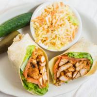 Barbeque Chicken Wrap · Grilled chicken smothered in our sweet and savory barbeque sauce wrapped with lettuce and to...