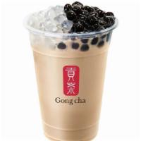Panda Milk Tea (熊猫奶茶) · Made with diary-free milk. Includes black pearls(bubbles) and white pearls.