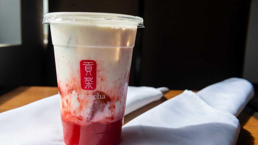 Strawberry Latte (草莓拿铁) · Caffeine-free.