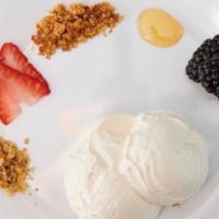 Fresh Greek Yogurt Bar · Selection of real Greek yogurt with strawberries, blackberries, organic honey, and granola t...