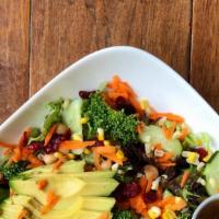 Batavia Farmer'S Salad · mixed greens, carrots, broccoli, chickpeas, cucumber, fresh corn, dried cranberries, avocado...