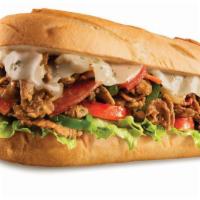Pepperoni Cheesesteak · USDA choice steak, pepperoni, onions, green peppers, all-natural provolone, lettuce, tomato,...