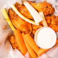 Buffalo Wings · Served with bleu cheese, celery  & carrots.