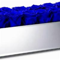 Custom Silver Mirrored Table Centerpiece · Mirror box with 12 Extra Large long lasting roses.