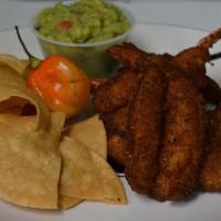Butterfly Shrimp (Camarones Empanizados)  · Breaded butterfly shrimp with choice of side and dipping sauce.