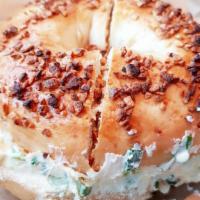 Toasted Bagel With Scallion Cream Cheese · Customer's choice of Bagel with a side of Scallion cream cheese.