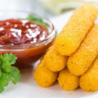 Mozzarella Sticks · Melted mozzarella cheese battered and fried to perfection. Served with Marinara parmesan sau...