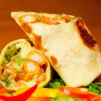 Shrimp Burrito · Our signature burrito served with shrimp, beans, rice, pico de gallo, melted cheese, hearty ...