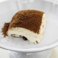 Il Tiramisu · espresso soaked sponge cake with zabaglione mousse and mascarpone cream topped with espresso...