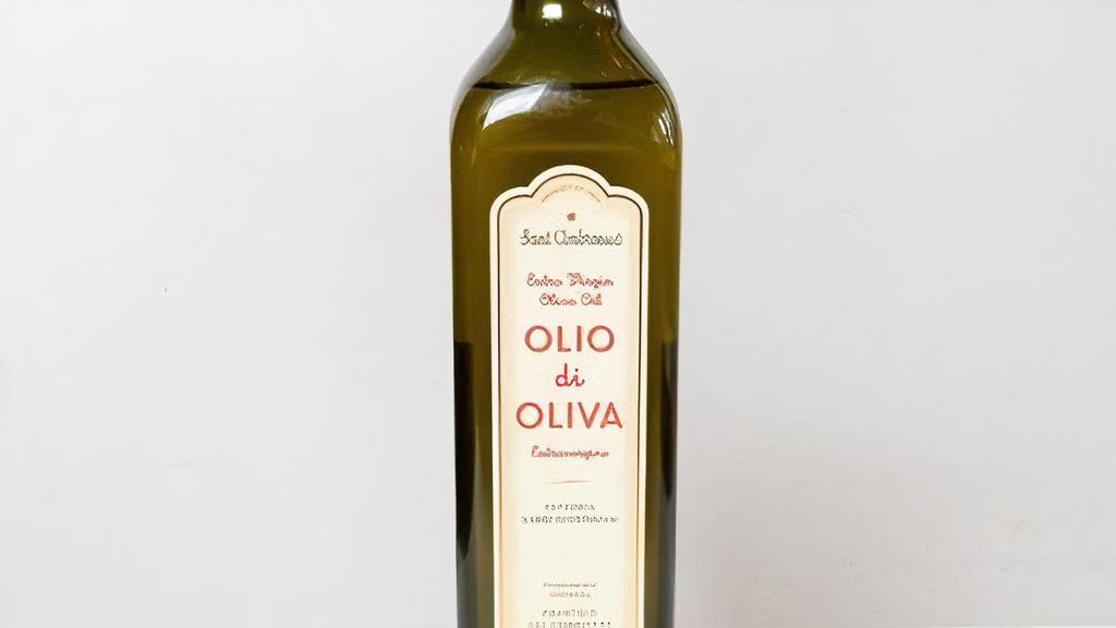 Sant Ambroeus Olive Oil · The very same olive oil we serve at our tables. A fruity and strong Tuscan extra virgin olive oil produced in Lucca, Italy. 750ml.