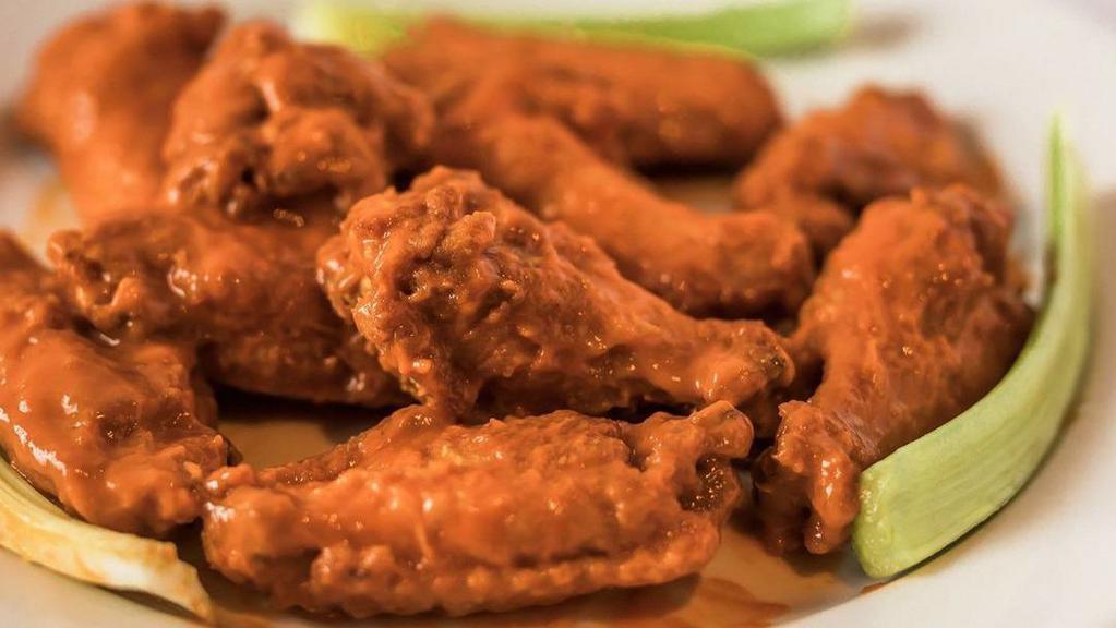 Wings(12) · Deep-fried chicken wings with your choice of sauce
buffalo, Plain, Honey BBq Sweet and sour Chili