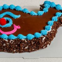 Fudgie The Whale® Cake · Our famous whale of a cake with layers of vanilla and chocolate ice cream, separated by a la...