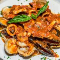 Frutti Di Mare · Shrimp, calamari, clams and mussels in a light marinara or sauteed garlic and oil.