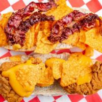 The Nacho Doritos Sandwich · Crusted chicken cutlet, bacon, melted cheese, and nacho Doritos.