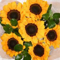 Garden Natural Sunflower Boquet · Happy Sunny Sunflowers and upscale greens.