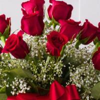 Dozen Roses In A Vase · A Dozen roses with baby's breath and greenery in your choice of red, yellow, pink, orange or...