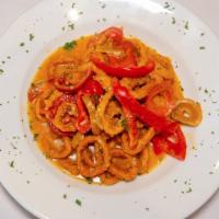 Calamari & Scungilli · Marinara, fra-Diavolo, or zesty garlic sauce.