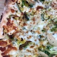 Brussel Sprout - Half Pan · Seasoned Brussel sprouts, caramelized onions, mozzarella