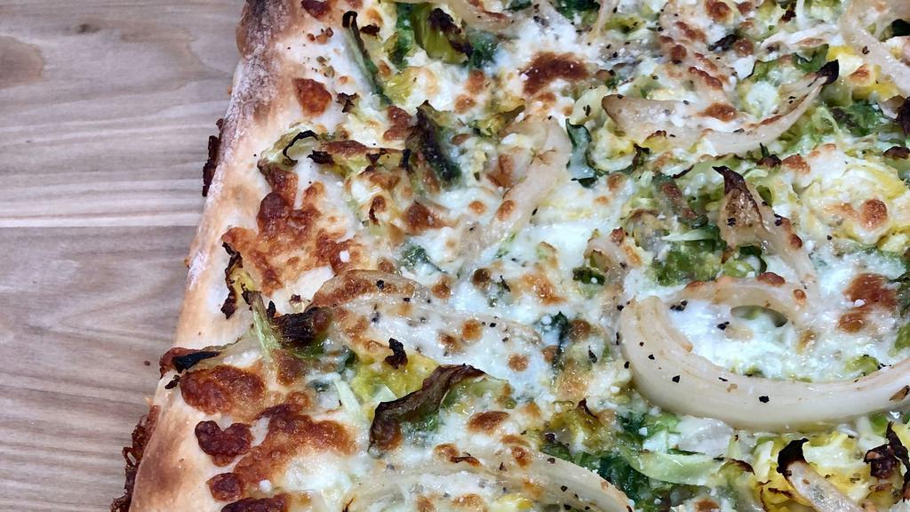 Brussel Sprout - Half Pan · Seasoned Brussel sprouts, caramelized onions, mozzarella