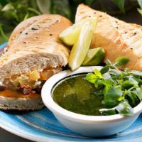 Grilled Chicken & Hummus Combo Sandwich · Insanely Delicious Sandwich made with Grilled Chicken, Hummus spread, Olive oil, and red pep...