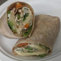 Roma Wrap · Fried Chicken Cutlet, Fresh Mozzarella, Red Roasted Peppers, Green Leaf Lettuce & Balsamic V...