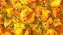 Trench Town Curry Shrimp · Served with mash/veg.