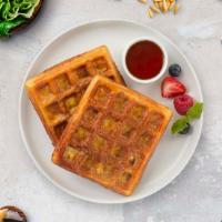 Call For Cacao Keto Waffle · Grain free and made with Almond flour, Almond Butter, Almond Milk, eggs, baking soda, salt, ...
