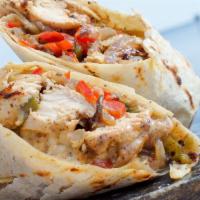 Philly Cheese Steak Wrap · Delicious Wrap made with steak, onions, green peppers and cheese.