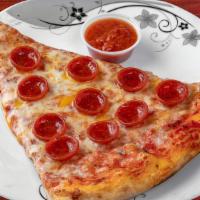 Pepperoni Pizza Slice · Fresh sliced pepperoni, our stewed tomato based
homemade marinara sauce, fresh grande mozzar...