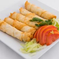 Borek Rolls · 5 pieces. Sigara Boregi. Feta cheese, parsley, dill, and herb wrapped up in homemade Turkish...