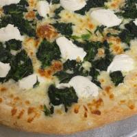 Large White Pizza With Spinach (16