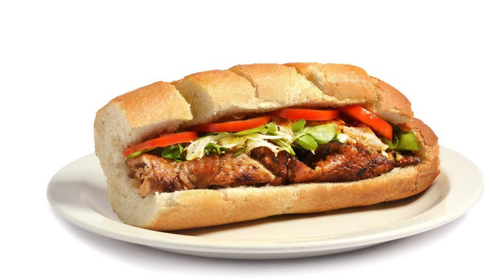 Bbq Chicken Steak Sandwich · Grilled chicken with BBQ sauce, American cheese, onions, peppers and cheese.