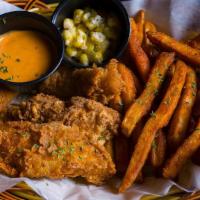 Catfish Basket · Served with Cajun fries and a choice of sauce.