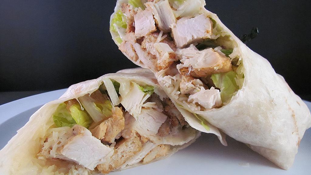 W1-Chicken Caesar Wrap · GRILLED CHICKEN, ROMAINE LETTUCE , PARMESAN CHEESE, AND CAESAR DRESSING