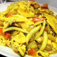 Curry Chicken California Noodle · Spicy. Thin egg noodle (crispy).