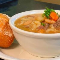 Sopa Do Dia · Soup of the day served with bread. serves two people.