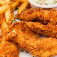 Hot Chicken Tender Basket With Fries · Delicious chicken tenders, tossed in High-heat hot sauce, and fried to perfection. Served on...