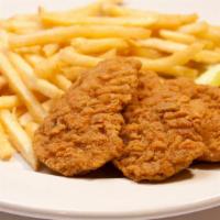 Mild Chicken Tender Basket With Fries · Delicious chicken tenders, tossed in Mild hot sauce, and fried to perfection. Served on a be...
