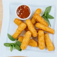 Mozzarella Sticks · Melted mozzarella cheese battered and fried to perfection.