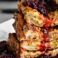 Peanut Butter & Jelly (Stuffed French
Toast) · Delicious French toast cooked to perfection and stuffed with Peanut butter & Jelly.