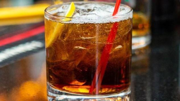 Cocktail Wars · Whiskey, Homemade Sage syrup, Bitters, Cinnamon stick, orange
peel & cherry