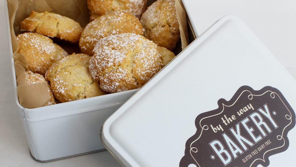 Almond Cookie Tin · a crispy-chewy flourless cookie (bag of twelve in a keepsake BTW gift tin)