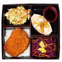 Pork Katsu Set · House marinated twice-fried center cutlet over garlic rice, choice of 2 sides, house pickles...