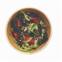 Sunomono · thinly sliced cucumbers, cherry tomatoes, hijiki, miso-dashi vinaigrette