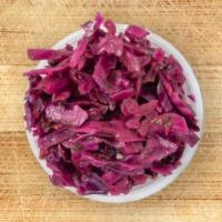 Side Purple Slaw · Vinegar based red cabbage slaw with herb seasoning in a 4oz container.