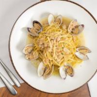 Linguine In Clam Sauce · Linguine served in your choice of red or white clam sauce. This dish includes both chopped a...