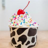 Sundaes (Medium) · Your choice of soft serve or 1 scoop of ice cream. All sundaes comes with two toppings, whip...